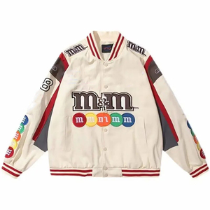 OEM Men's Baseball Good Quality Varsity Jackets for Men Stand Collar Woolen <b>Fabric</b> Casual Style Front Logo for Winter - Product Image 3