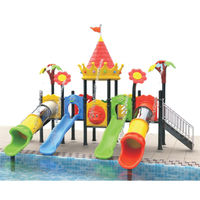 Toboggan Aquatique Aqua Aventure Aire de Jeux pour Enfants Jet d'Eau Extérieur Toboggan de Parc Aquatique pour Piscine Resort Parc
