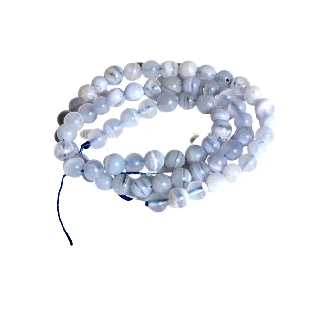 Agata di pizzo blu fili di perline sciolte perline rotonde di grado naturale pietre preziose per la produzione di usi per la creazione di gioielli in India