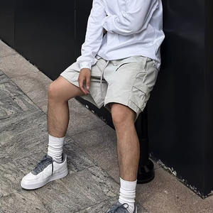 Pantalones cortos Cargo deportivos de verano de algodón de alta calidad para hombre, tamaños personalizables, colores, cintura elástica, estilo informal inteligente, transpirable - Product Image 3