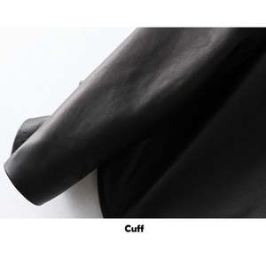 Blouson de moto en cuir véritable pour femme avec capuche, rembourrage en coton, broderie, design décontracté et personnalisé - Product Image 3