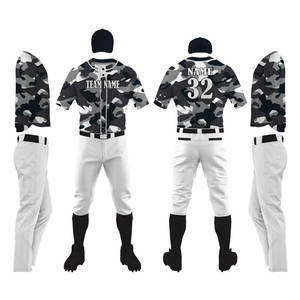 Traje de béisbol de alto rendimiento de poliéster para hombres Jersey de manga corta con pantalón, ropa de equipo con logotipo personalizado para juegos de béisbol y softbol - Product Image 1