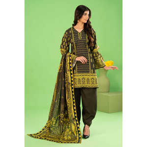Conjunto de Traje de Lino y Algodón Estampado de 3 Piezas para Mujer con Dupatta WNS-52032 - Product Image 6