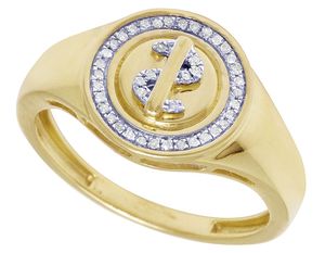 Bague Doller Symbol pour homme en or jaune 10 carats avec diamants cultivés en laboratoire, parfaite pour la mode Hip Hop et les bijoux officiels - Product Image 3