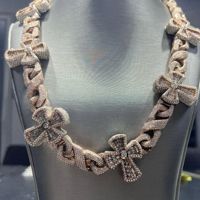 <strong>Best</strong> <strong>Selling</strong> 18MM VVS <strong>Moissanite</strong> Sterling Silver Cuban Link <strong>Chain</strong> Iced Out Hip Hop Style Unisex Miami Cuban Necklace