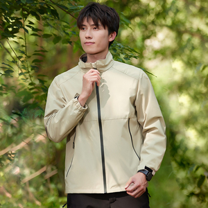 Veste coupe-vent unisexe en polyester 100% à col montant et fermeture éclair intégrale, sept couleurs unies, personnalisable pour homme - Product Image 2