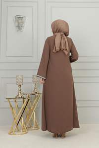 Abaya de luxe modeste d'Arabie Saoudite, respirante, abayas islamiques fermées pour femmes musulmanes, vente en gros aux meilleurs prix, robe - Product Image 4