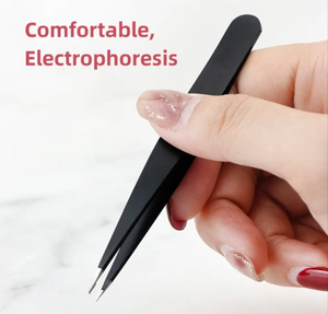 Pince à épiler professionnelle à pointe pointue en acier inoxydable Extensions de cils pince épilateur outils de beauté - Product Image 4