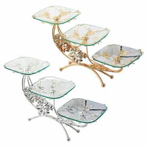 Soporte de Pastel de Metal con Acabado Dorado y Mármol para Decoración de Eventos de Boda, Hogar, Hotel y Restaurante, Diseño de Lujo - Product Image 2