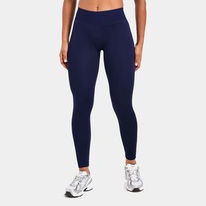 OEM Service High Quality Anti-Bacterial Seamless <b>Women's</b> Leggings Customized Logo Waist Professional Yoga Wear Solid <b>Navy</b> <b>Tights</b> - Product Image 3