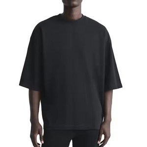 Custom Oversized Crop Boxy Fit <b>Tshirt</b> 100% Cotton Drop Shoulder Streetwear Luxury Quality Custom Logo Plain T-shirt for men - Product Image 1