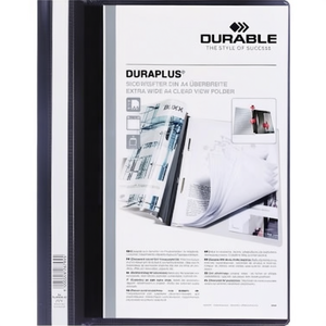 Extra Wide PVC Black DURABLE DURAPLUS DIN <b>A4</b> File <b>Folder</b> - Product Image 2