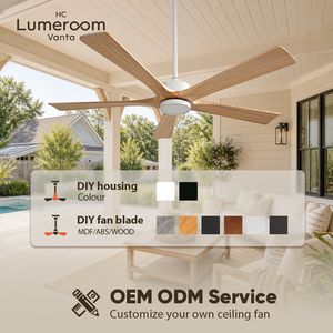 USA In Stock Solid Wood <b>Ceiling</b> Fan with <b>Light</b> 60 Inch 5 Blade Design Quiet Reversible DC Motor with <b>Remote</b> <b>Control</b> - Product Image 4