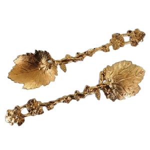 Cubiertos de acero inoxidable con acabado chapado en oro de alta calidad, cuchara, diseño de hoja, mango, Apto para lavavajillas, cubiertos para uso doméstico - Product Image 6