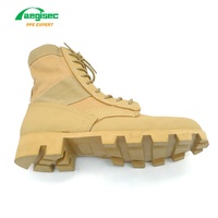 AEGISEC bottes du désert en cuir de vache + textile antidérapantes bottes de randonnée de combat à lacets résistantes à l'huile