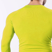 Kaos Olahraga Lengan Panjang Slim Fit Anti Kusut Bahan Linen/Katun Khusus Pria