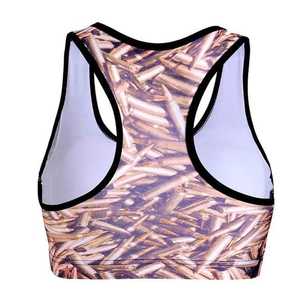 Sujetador deportivo de diseño sublimado, Sujetador deportivo con cremallera frontal 1/2 con chaleco de cuello alto en la espalda para mujer, ropa deportiva - Product Image 6