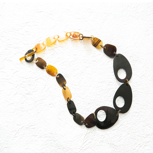 Collar de cuerno de buey de búfalo ecológico Natural hecho a mano de estilo clásico para mujer, cadena de perlas de piedra principal de diamante para niñas, joyería - Product Image 3