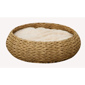 Best Quality Natural Seagrass <b>Basket</b> Cat Bed Handwoven in Vietnam with Soft Cushion Artfully Woven <b>Animal</b> Pattern High Selling - Product Image 2