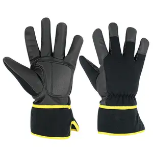 Sarung tangan layar sentuh, pelindung keamanan kulit pencarian patroli kulit musim dingin