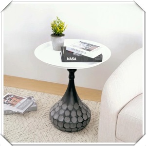 Mesa de Centro Moderna de Lujo Ligero, Ecológica, de Piedra, para Sala de Estar, Balcón, Dormitorio, Redonda, Creativa y Sencilla - Product Image 3