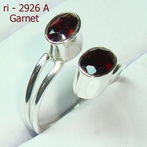 Bague grenat rouge en argent sterling pur 925 léger réglable deux anneaux de pierre éternité vermeil anneaux de guérison à un prix abordable - Product Image 2