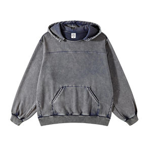 Sudadera con Capucha para Hombre, 100% Algodón Francés, Estilo Vintage, Lavado Ácido, Talla Grande, Estilo Urbano, Invierno, 6XL, Estampado - Product Image 1