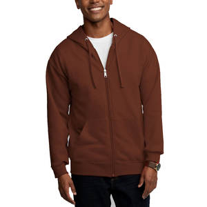 Solid High Quality 100% Cotton Eco-Friendly Winter Mens 2XL Custom Drawstring <b>Thermal</b> Hoodie Kangaroo Pocket Full Zip - Product Image 3