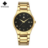 Montre pour homme WWOOR 8830 de haute qualité, boîtier en acier inoxydable, fond en acier inoxydable, cadran romain, design unique pour homme, montre-bracelet