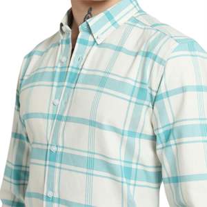 Chemise à carreaux 100% coton de qualité supérieure pour homme, boutonnée moderne avec un motif à carreaux intemporel, idéale pour le bureau, décontractée - Product Image 6