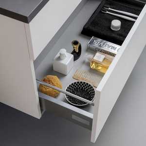 Mobile Bagno Sospeso Moderno Shanghai 80cm in Bianco e Antracite - Set Bagno - Product Image 5