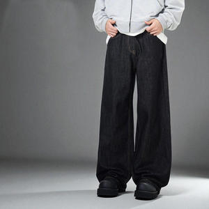 Pantalon personnalisé OEM pour hommes en nylon et polyester délavé pantalon de survêtement ample avec fermeture éclair ouverte - Product Image 5