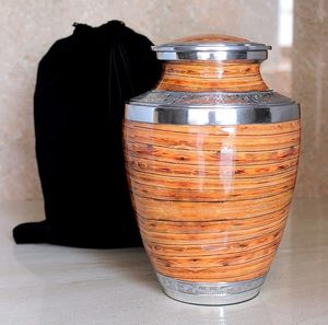 Urna Funeraria de Metal Sólido para Adultos con Grabado a Mano para Cenizas, Urnas Decorativas para Entierro y Funerales - Product Image 4