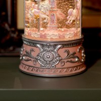 Caja de Música de Carrusel Metálico Moderno de Lujo con Bola de Nieve Giratoria, Decorativa y Ecológica, Regalo de Navidad, para Recién Nacidos y Baby Shower