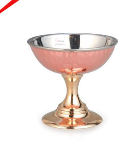 Tazón de chocolate de aluminio y metal con acabado dorado de calidad superior con soporte de diseño para restaurante y bar de hotel - Product Image 4