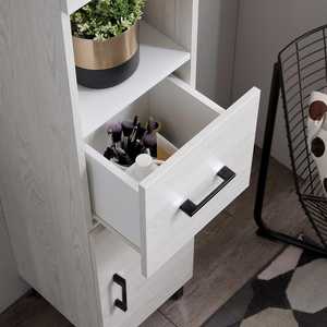 190cm Tall Ravenna <b>Storage</b> Unit in White Oak Featuring 2 Doors and a <b>Drawer</b> - Product Image 5