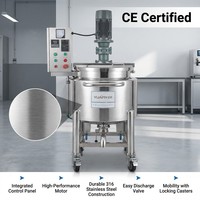 Cuve de mélange industrielle en acier inoxydable 50L pour crème cosmétique et savon liquide - Certifiée CE, mélangeur de qualité alimentaire 304/316