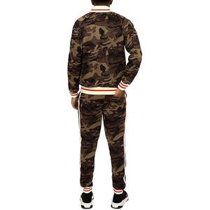 Comfort Fit Men Tracksuit Set Sport Zipper Jacket with Soft Waist-<b>Tie</b> Sweatpants for Daily Training Outfits G-<b>stripe</b> Camo - Product Image 3