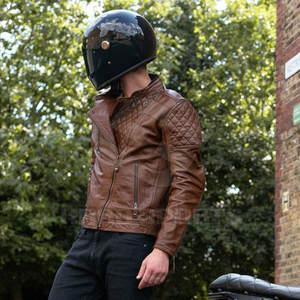 Chaqueta ligera de cuero para motocicleta para hombre, chaqueta de alta calidad personalizada para exteriores, para invierno - Product Image 3