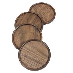 Handicraft Round <b>Wood</b> Coaster Set Top Quality Customize Square Round Epoxy <b>Wood</b> Resin Coaster With Holder Set - Product Image 2