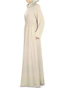 Nouveau design pour Aschulman personnalisé traditionnel solide motif musulman robe abaya pour les femmes Style modeste à manches longues mode simple - Product Image 3