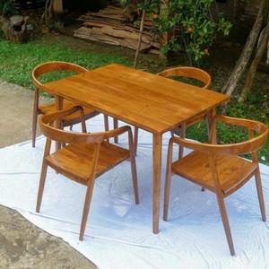 Chaise de café-restaurant USA en teck, fabriquée en Indonésie, meubles en bois massif - Product Image 1