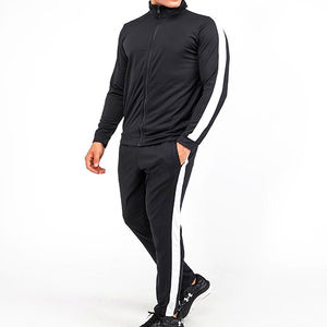 Chándal de gimnasio negro de moda personalizado para hombre, ropa deportiva de secado rápido para hombre, chándales deportivos en blanco de dos piezas, transpirables para hombre - Product Image 3