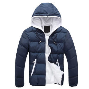 2024 hommes décontracté hiver matelassé rembourré veste universitaire courte longueur imperméable à capuche Bomber avec fermeture à glissière lumière personnalisée - Product Image 3