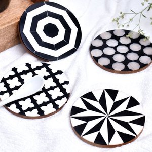 Posavasos personalizado de alta calidad, posavasos para tazas de té, posavasos redondos de madera y resina para uso doméstico y de oficina - Product Image 5