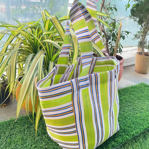 ถุงช้อปปิ้งทำจากไนลอนรีไซเคิลเป็นมิตรกับสิ่งแวดล้อมถุงซักผ้าพลาสติกโพลีโพรพิลีนแบบยั่งยืนใช้ซ้ำได้ผลิตในอินเดีย - Product Image 1