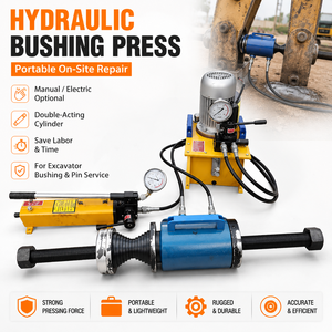 Presse hydraulique portative manuelle et électrique à double action pour bagues et manchons de cylindre, idéale pour la réparation d'excavatrices - Product Image 1