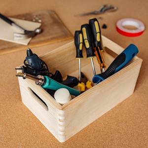 WELL HOME Scatola portaoggetti impilabile in pino massiccio 30x20x15cm - Product Image 3