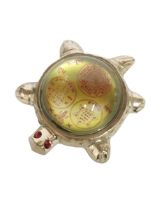 Latón Maha Vastu Purush Yantra Ashtadhatu Navgrah Pirámide Chowki con pirámides extraíbles Metal Religioso Regalo Plateado Impresión - Product Image 6