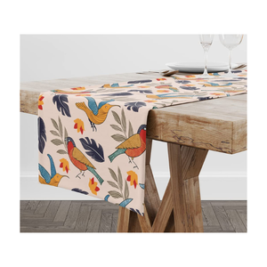 Chemin de table de qualité hôtelière 100% coton brodé motif vert 180 GSM 96 pouces Jacquard Inde Marque privée DHL - Product Image 5